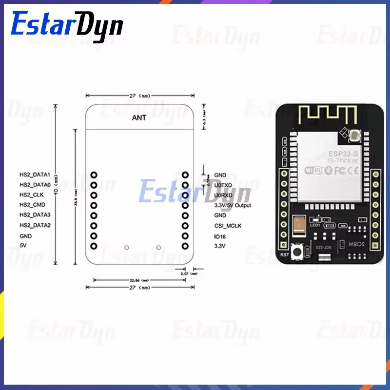 ESP32-CAM Module Camera WiFi Bluetooth avec OV2640