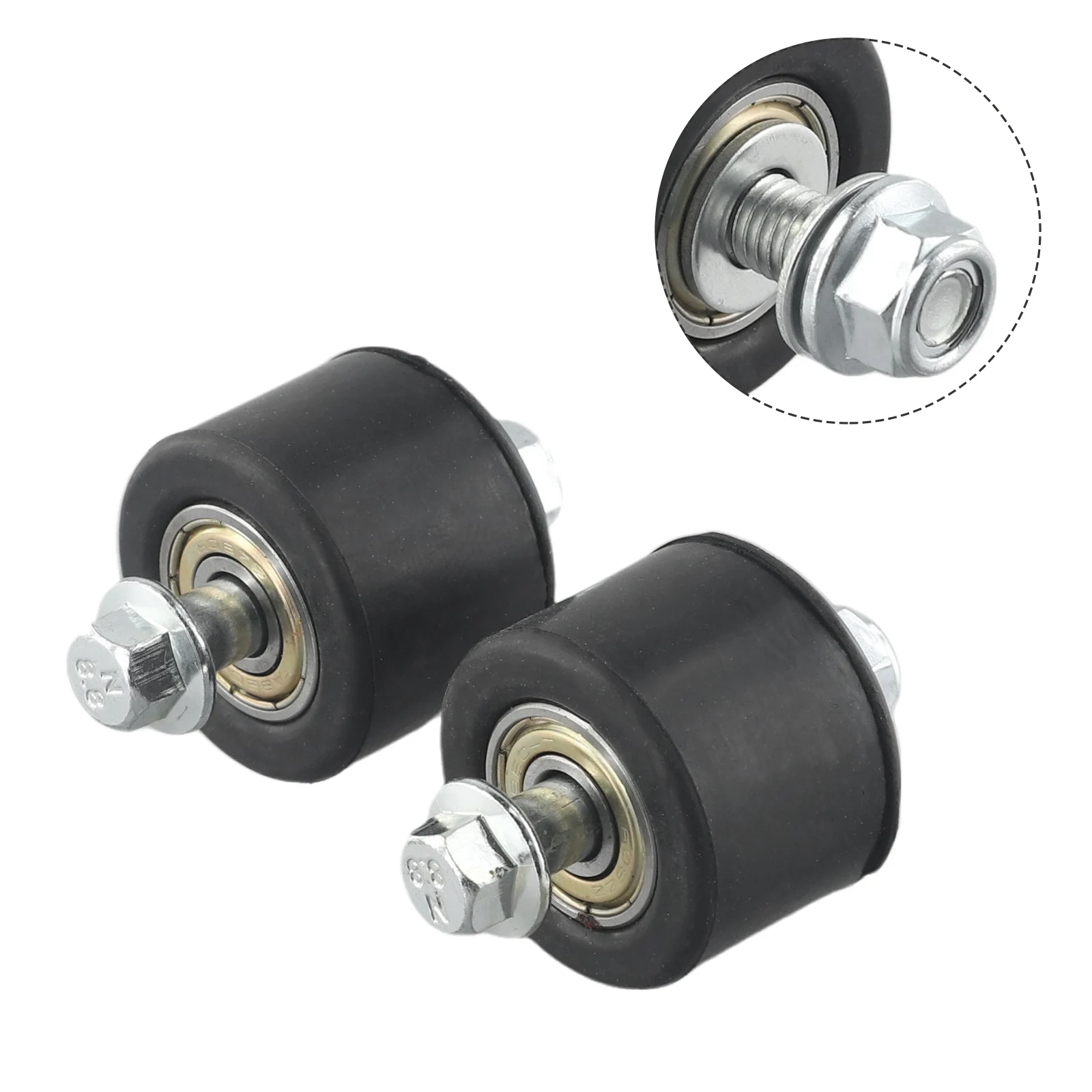 

High Quality 2022 New Motorcycle Chain Roller 26mm Length 2Pcs 8mm Cycling Part Non-slip Rubber Upper Lower Swingarm