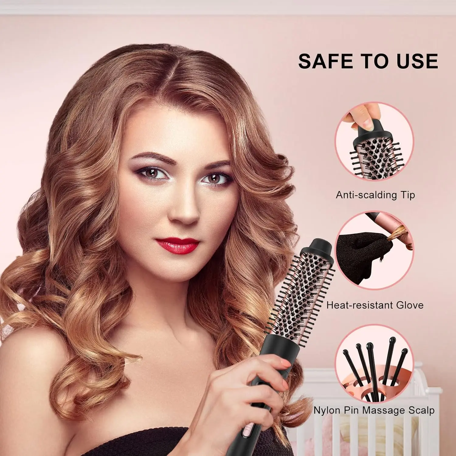 Professional Curling Iron Set 5 in 1 Hair Waver Curling Iron Interchangeable Triple Barrel and Electric Brushes for Hair Tools