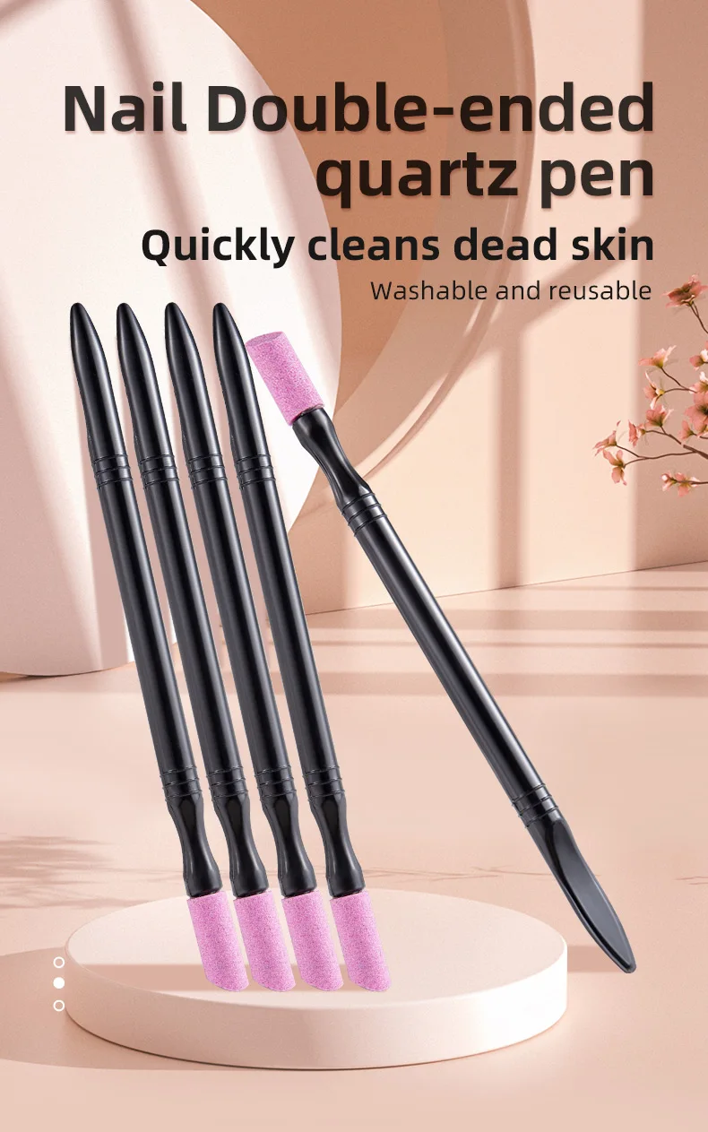 Description Picture 2 of item5Pcs Quartz Pen Nail  Cuticle Pushers Nail Polish Manicure Stick Nail Files Grinding Pen Dead Skin Remover for Natural Nail