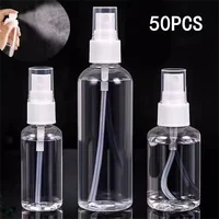 50pcs/bag 10ml 20ml 30ml 50ml 100ml Refillable Bottle Clear Empty Spray Bottles Plastic Perfume Atomizer Dispenser Travel Bottle