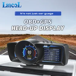 A600 Dual Screen Car HUD Multi-Function Dashboard Head Up Display OBD+GPS Smart Speedometer Auto Gauge Alarm System