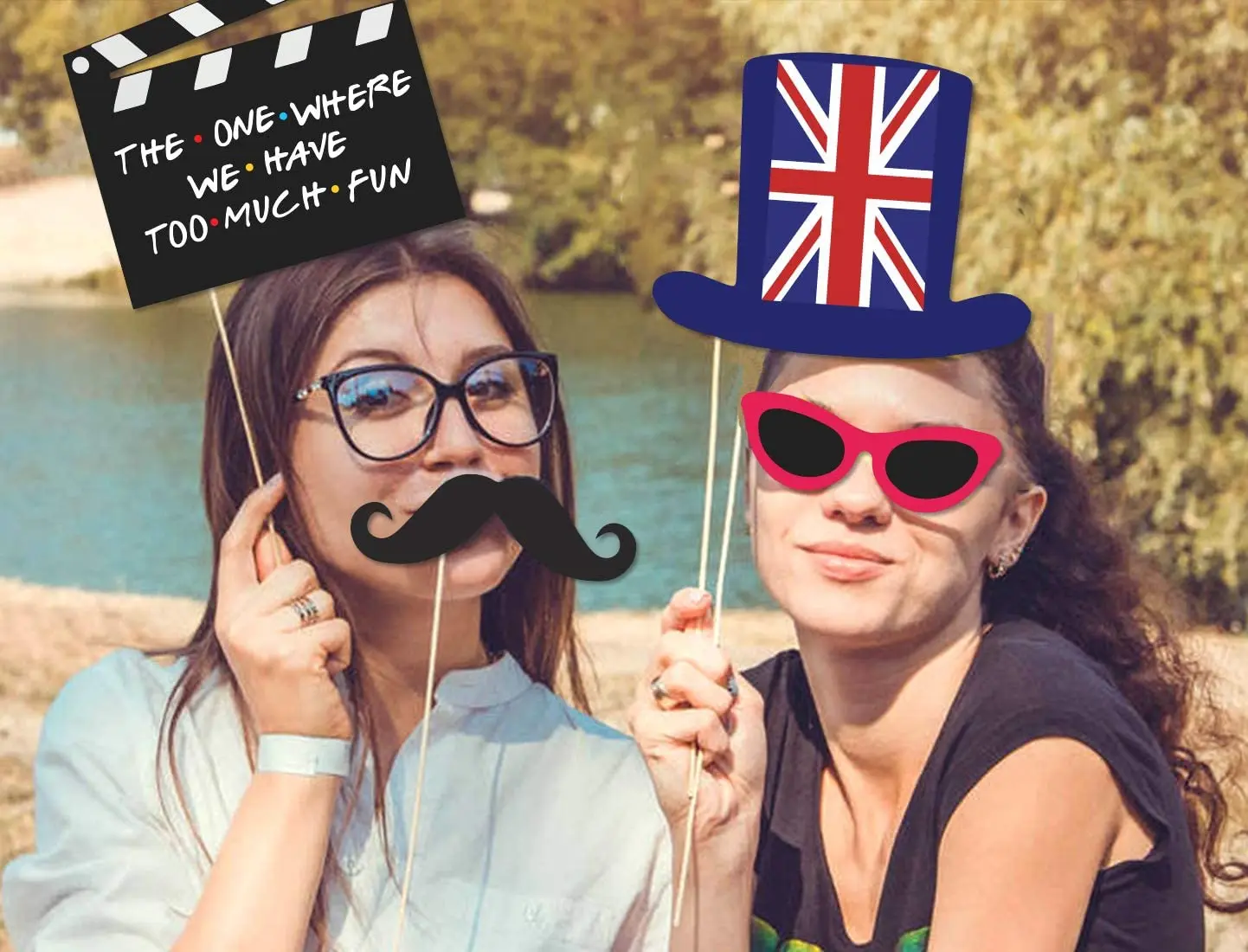 40 Pcs Friends Themed Photo Booth Props Friends TV Show Birthday Party Supplies Graduation Bachelorette Party Decorations