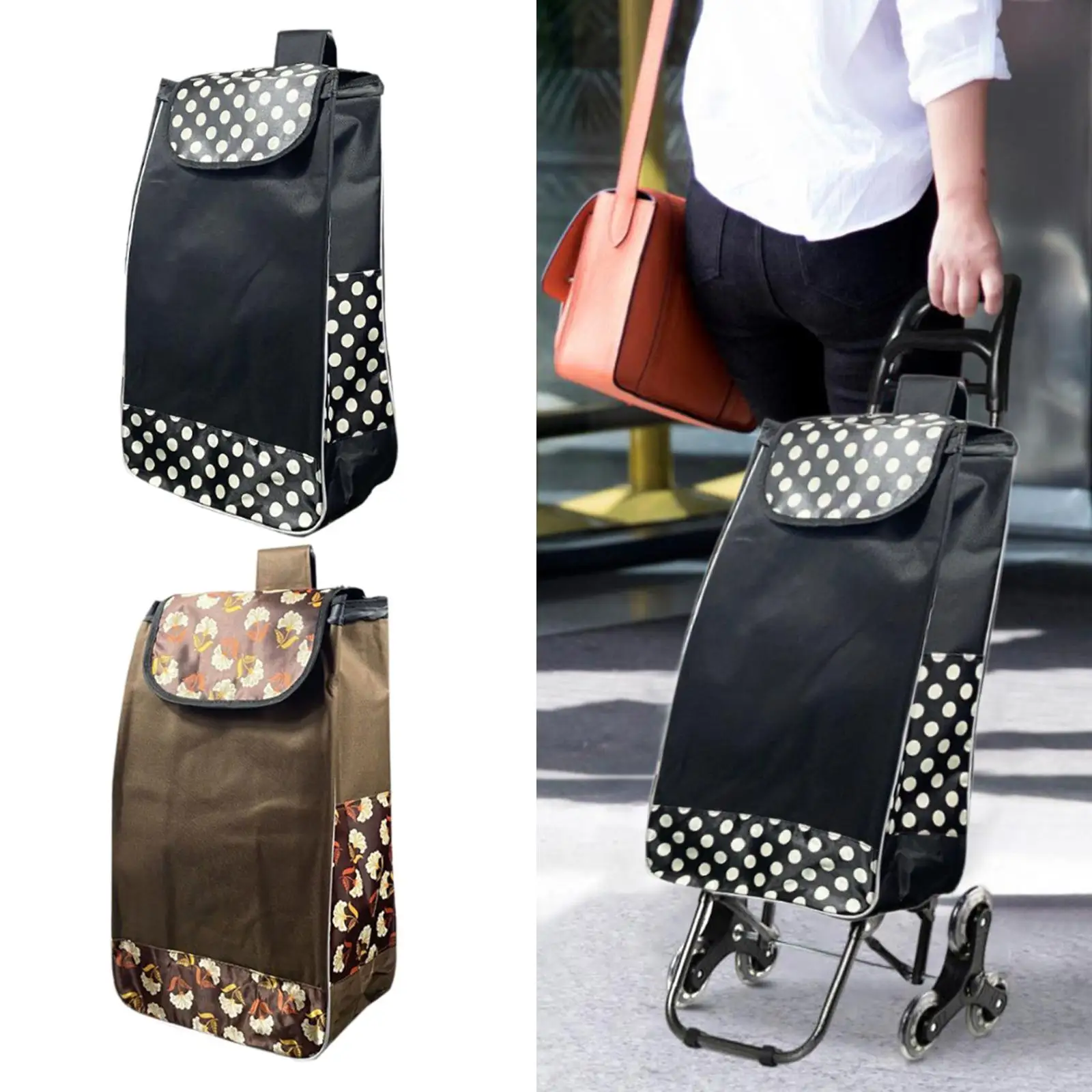 Replacement Bag for Shopping Cart Large Capacity Foldable Grocery Cart Bag for Utility Cart Folding Carts Grocery Shopping Carts 4