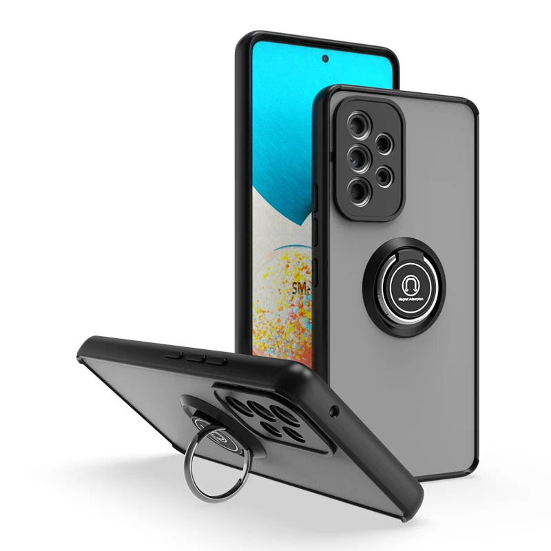 KEYSION Matte Hülle für Samsung A53 A33 A73 5G A23 A13, transparenter Ringständer, stoßfeste Handyhülle für Galaxy A52S_voghion.com