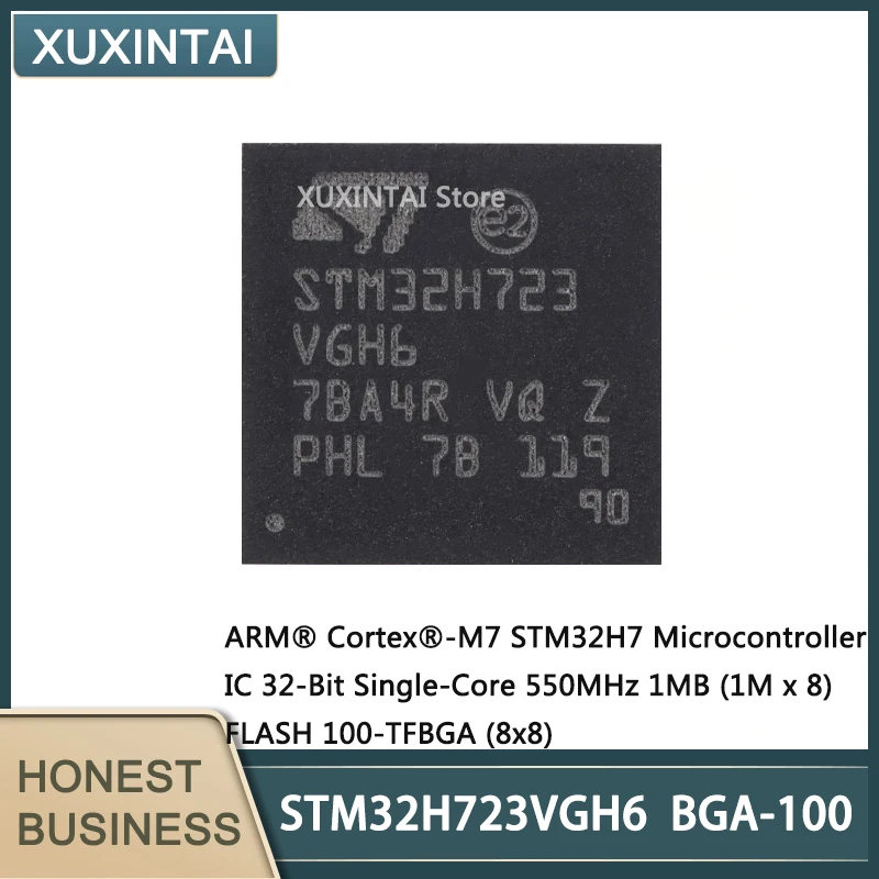 

5Pcs/Lot New Original STM32H723VGH6 STM32H723 Microcontroller IC 32-Bit Single-Core 550MHz 1MB (1M x 8) FLASH 100-TFBGA