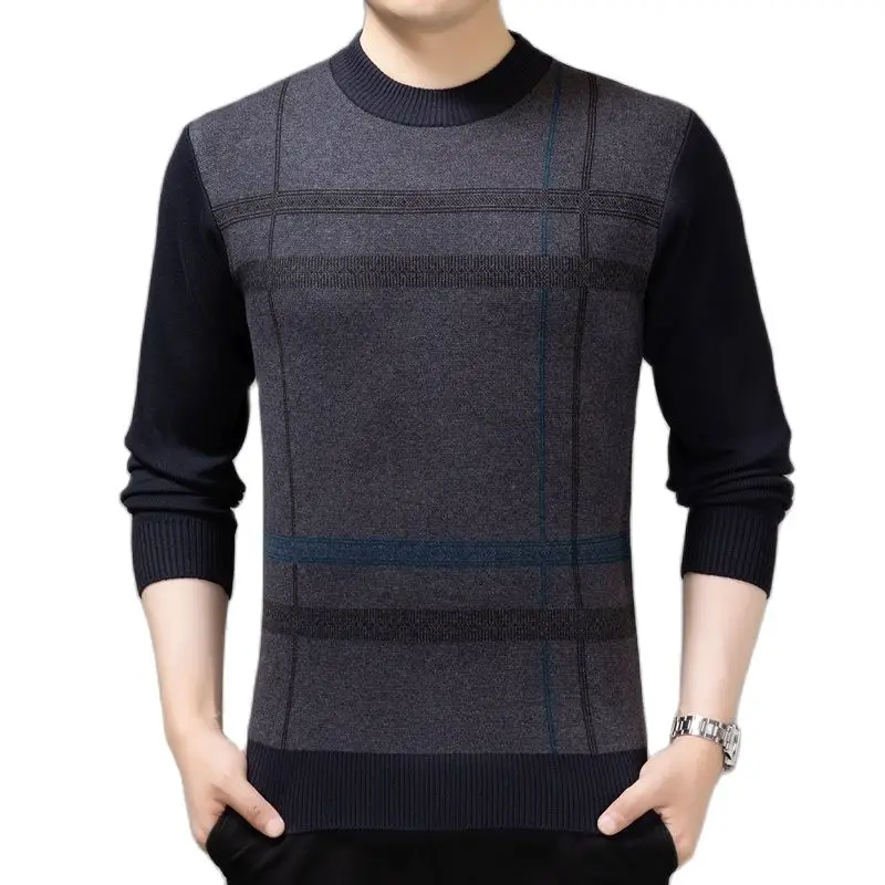

Fashion Trend Autumn and Winter Men Long Sleeve Sweater Sweater Warm Collar Young Handsome Business Casual Men's Wear Pullover