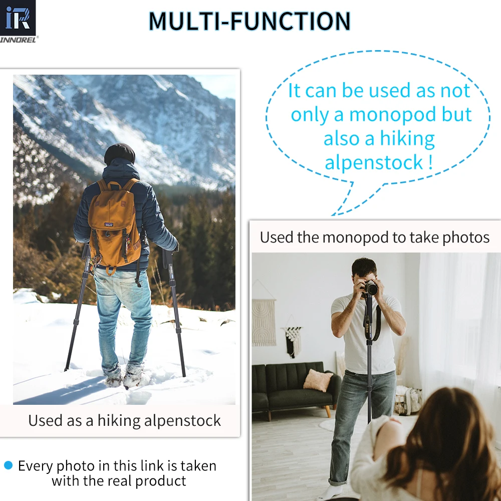 INNOREL RM285A/RM325A Professional Aluminum Alloy Camera Monopod Canon Nikon Sony DSLR Camcorder Video Stand Load 10/12kg