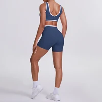 Women Two Piece Gym Workout Set Female Bra Yoga Sets 2ps Shorts Fitness Wear Women Quick-Dry Camisole Sports Bra Suits - Image 6