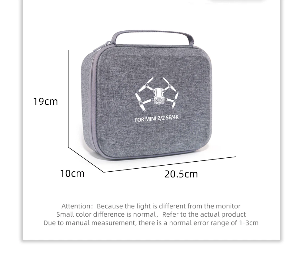 Sac de protection pour DJI Mini 4K, Mini 2 SE, Mini 2 – Étui de transport rigide et léger, fermé avec une poignée.