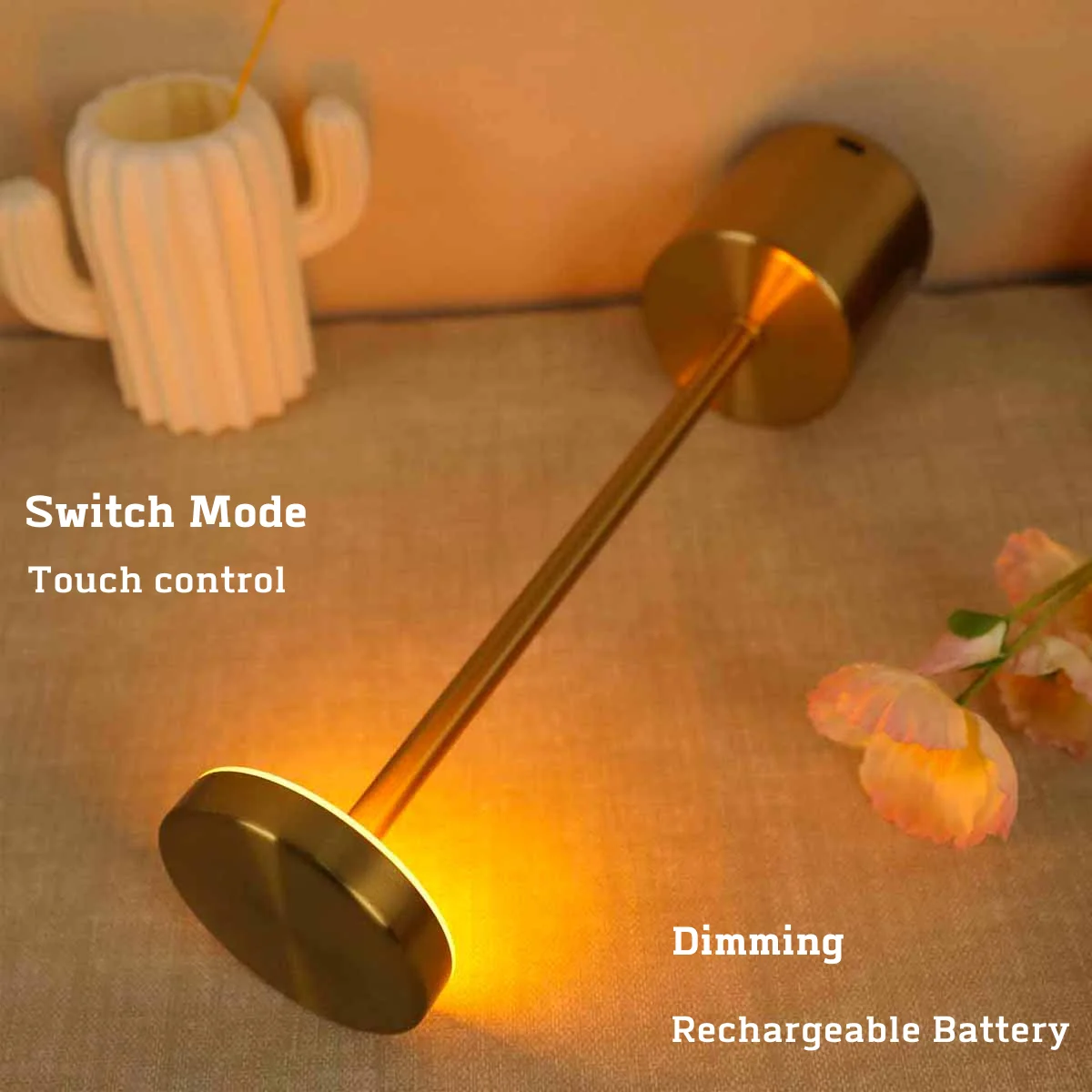 USB Metal Rechargeable Desk Writing Lamp Room LED Bedside Decorative Table Lamp Restaurant Bar Desktop Mood Lighting Night Light 3