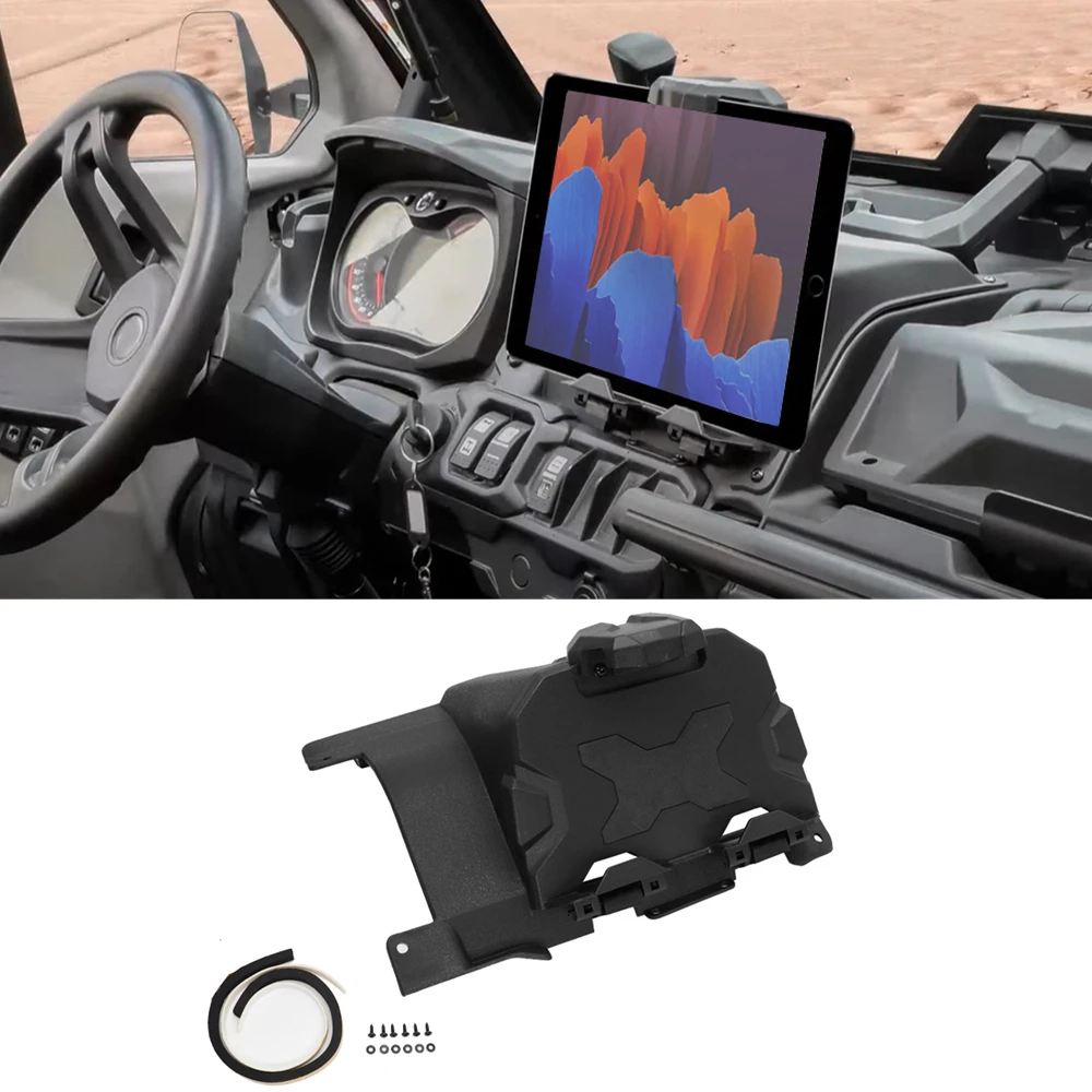 Electronic Device Holder with Storage Box Organizer Tray for Can Am Defender for Can-Am Defender HD5 HD8 HD10 MAX 2016-2023