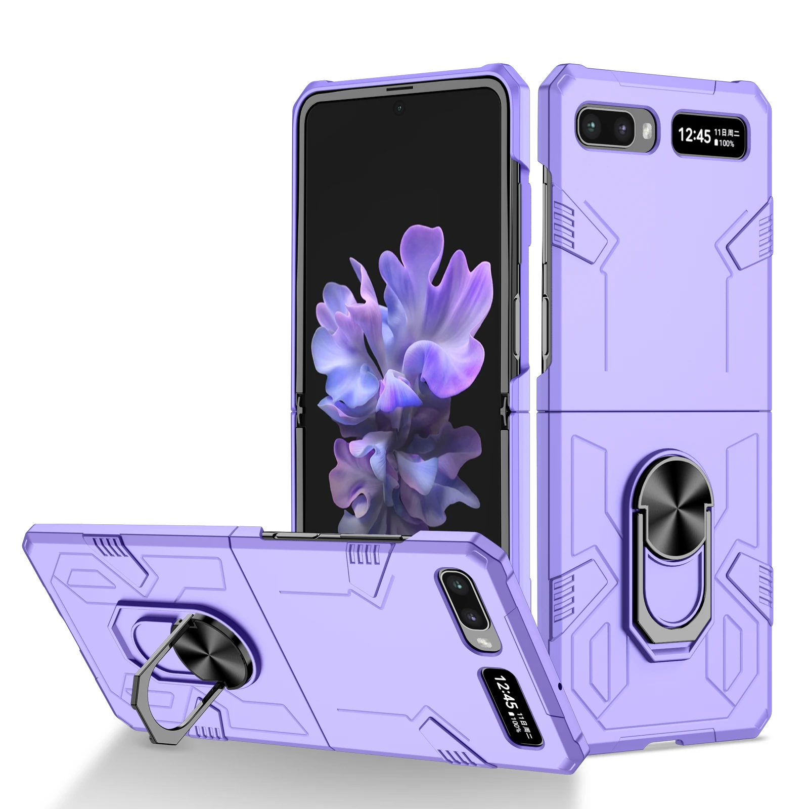 Mech Shell Rotating Ring Magnetic Phone Case with Anti-Drop Protection