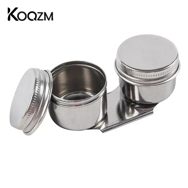 Stainless Steel Oil Palette Cups Large Mouth Double Dipper Palette Cups  with Lid Portable Oil Painting Cleaning Container Cup Pots Water Paint  Palette Clip Artist Paint Brush Washer Art Supplies Silver