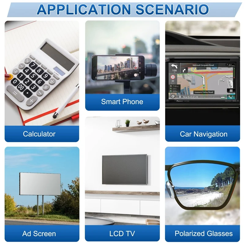 A29F-Linear Polarizer Film LCD/LED Polarized Filter Polarizing Film Sheet For Polarization Photograph 5PCS