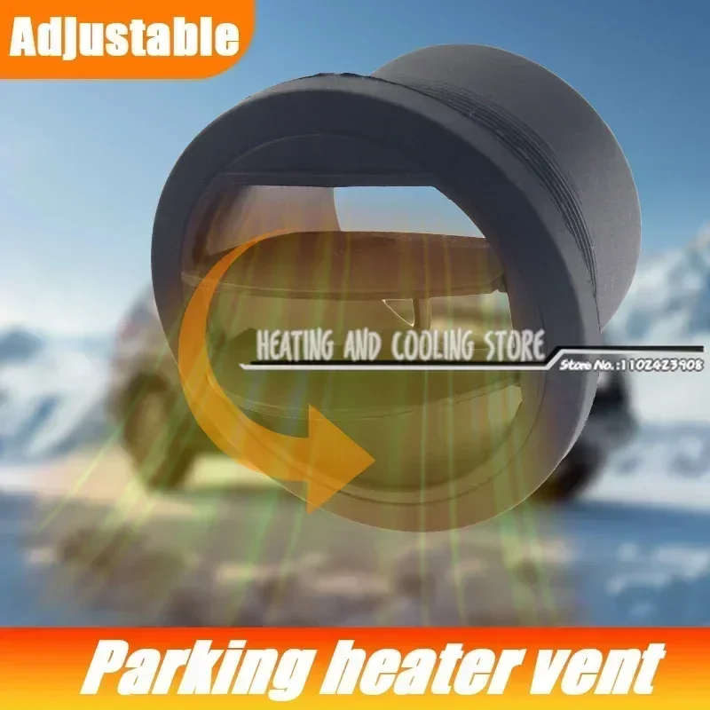 Car Diesel Heater Pipe Openable Round Vent Outlet Rotatable Black Exhaust Joint Connector 42/60/75/90mm for Parking Heater