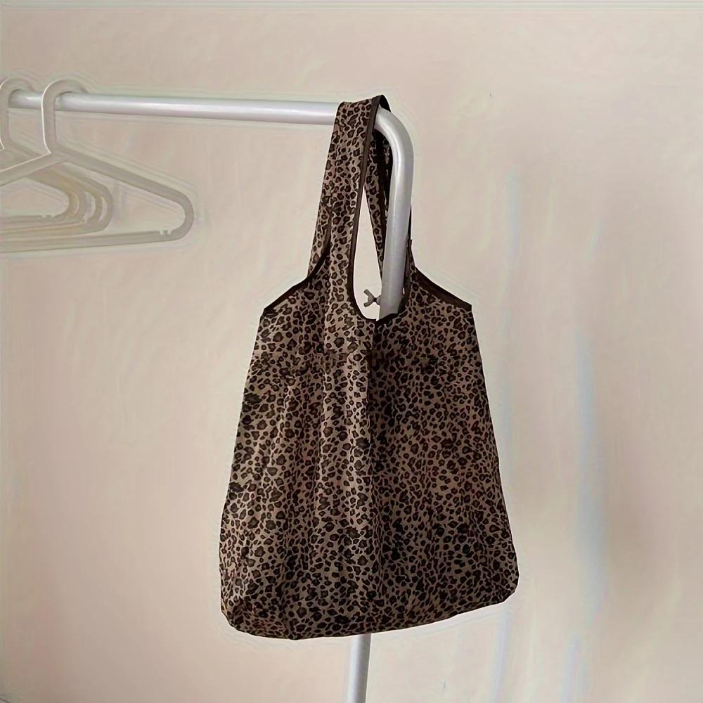 Leopard Print Foldable Tote Bag - Lightweight, Durable, and Leak-Proof
