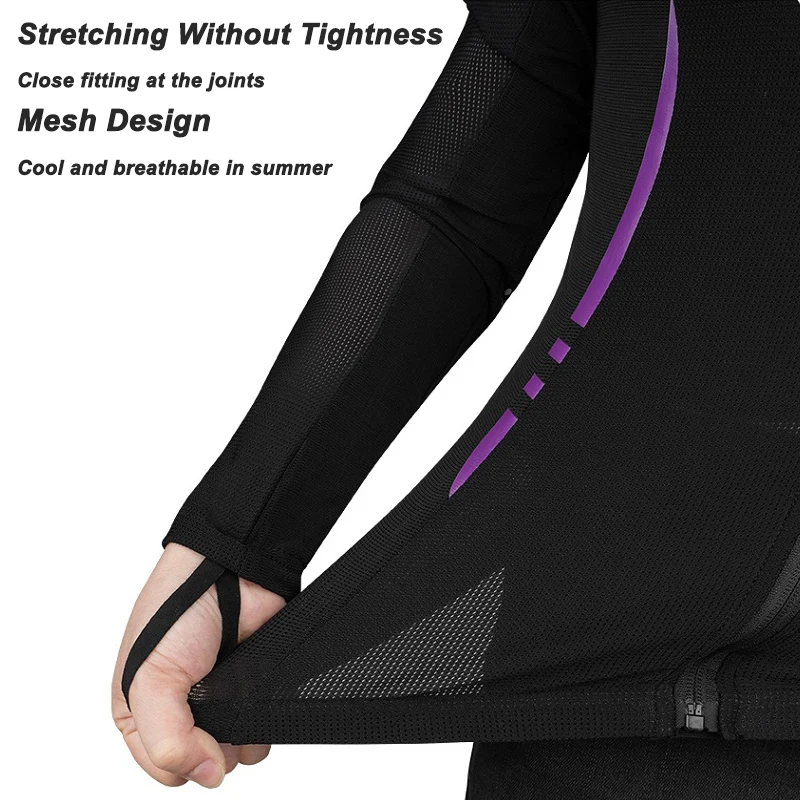 FEHER 오토바이 재킷 아머 여름 남녀공용, 메쉬 디자인, 통기성, 경량, 탈부착 가능한 보호대 포함