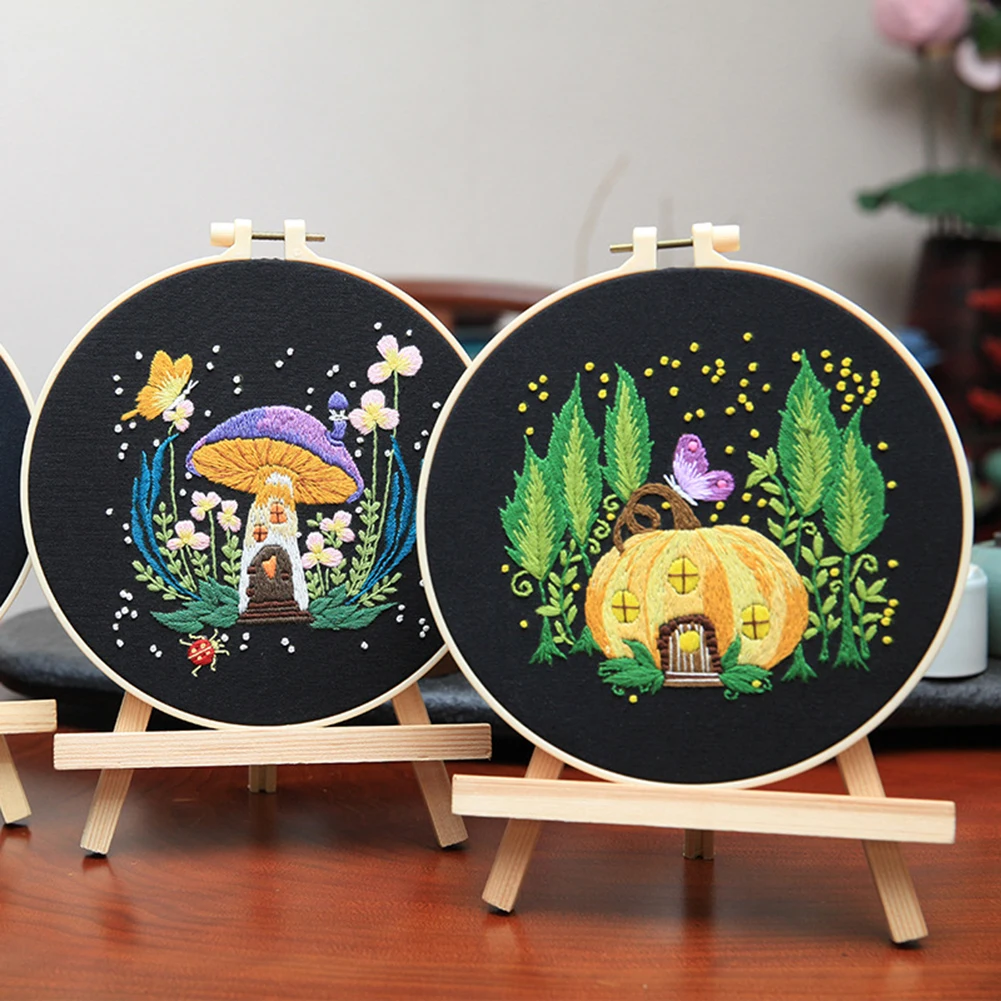 DIY-Sticksets für Anfänger, 5er-Set mit Mustern, Reifen, Nadeln und Fäden, Stick-Starter-Set für Bastelmalerei – Detail 7