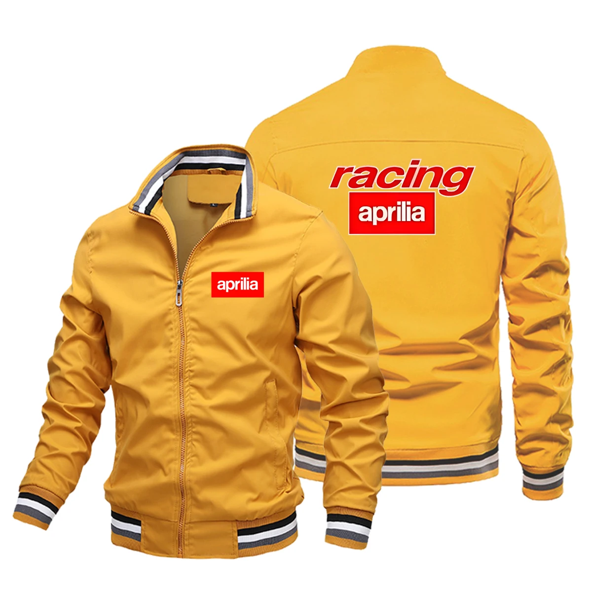 Men Motorcycle Jacket Aprilia Printed Hip-hop Street Off-road Bomber Baseball Shirt