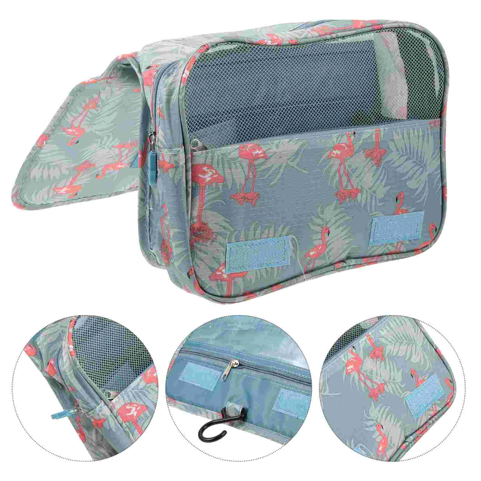 

Clear Travel Makeup Bag Flamingo Cosmetics Tub Storage Toiletry Pouch Man