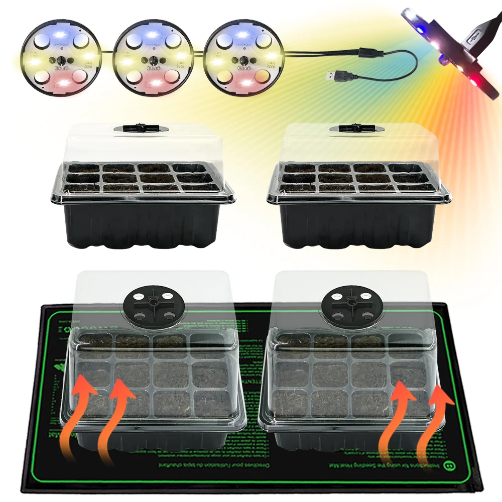 Seedling Breathable Nursery Box Indoor Plant Germination Waterproof Heating Pad Seeding Starter Kit for Seed Rooting Germination