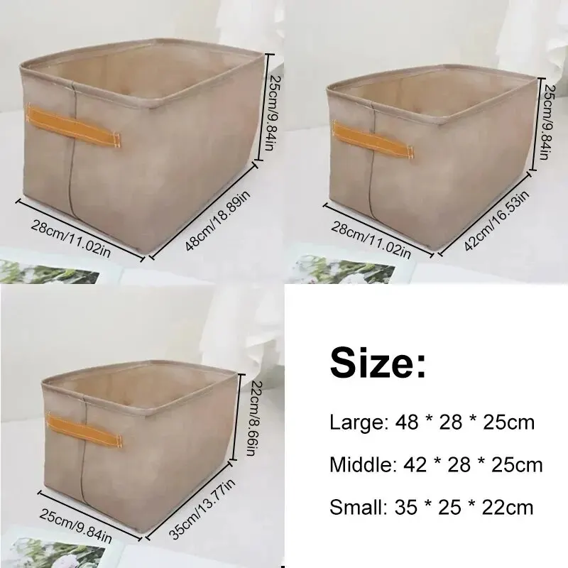 Clothes Organizer Storage Box 1pc Large Capacity Clothes Storage Basket Two Thickened Cloth Steel Frame Foldable Storage Box Miscellaneous Clothes Pants Box