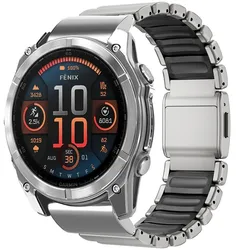 26mm Luxury Quick - Fit Watch Strap - Garmin 26mm (Titanium black)