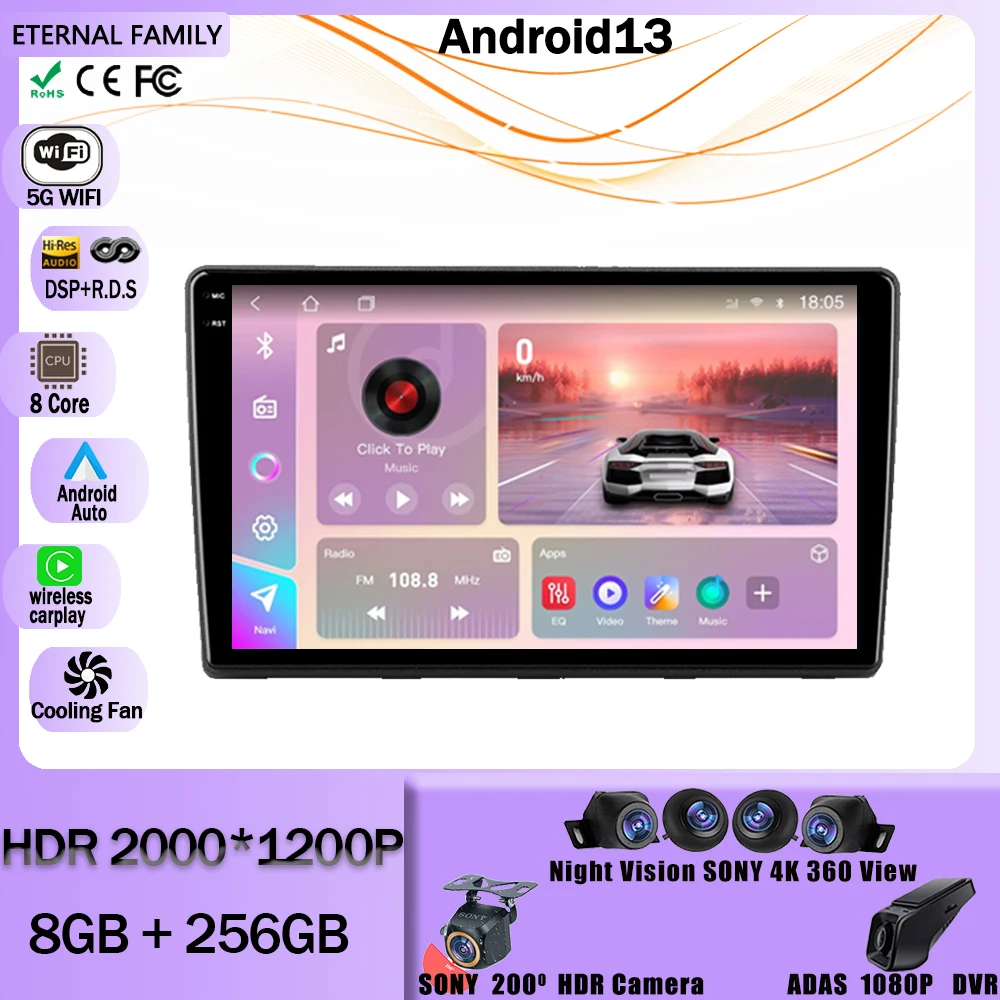 

Car Radio For Kia Ceed ED 2006 - 2012 Stereo Player Multimedia Head Unit GPS Navigation BT Carplay Android 13 Auto NO 2Din DVD