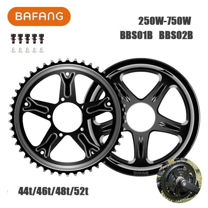 Electric Bike Conversion Kit Electric Bike Accessories BAFANG Electric Bike Chainwheel BBS01B BBS02B BBSHD Mid Motor Chainring Sprocket 44T 46T 48T 52T EBike Conversion Accessories