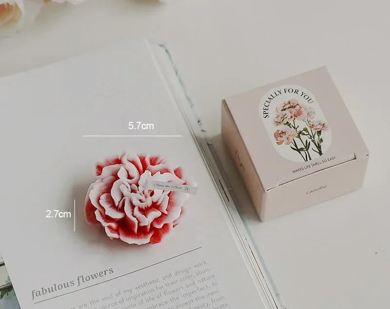 Handmade Carnation Scented Soy Wax Candle for Aromatherapy & Home Decor