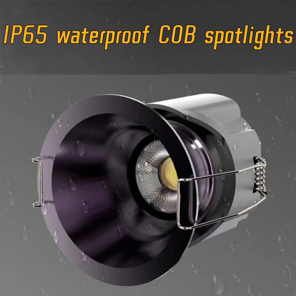 IP65 waterproof COB spotlights Low LED downlights 5W 7W 10W 12W 15W18W 20W Anti-glare ceiling light AC85-265V Interior lighting