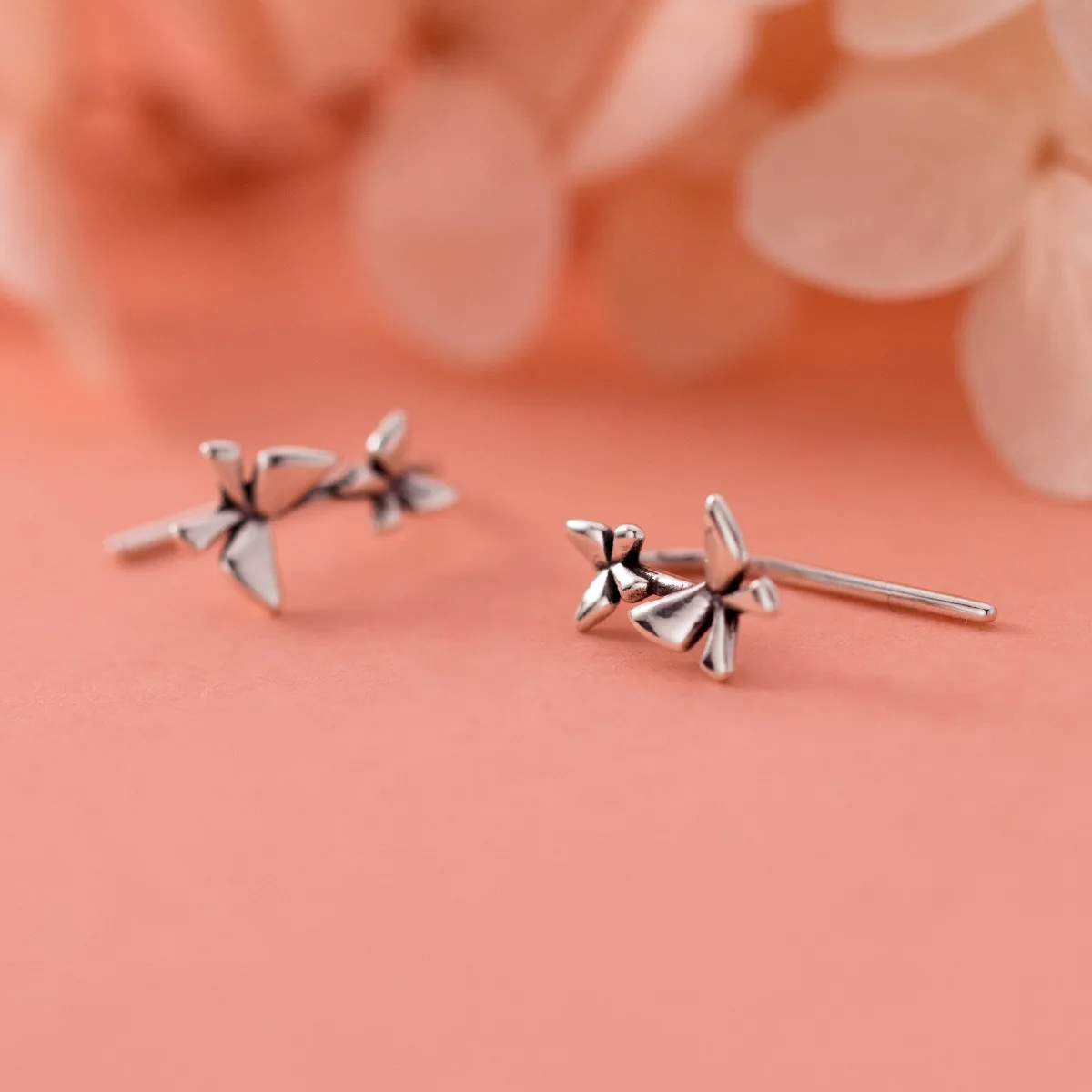 

100% 925 Sterling Silver Butterfly Earrings for Women Girl Vintage Simple Geometric Design Jewelry Party Gift Dropshipping