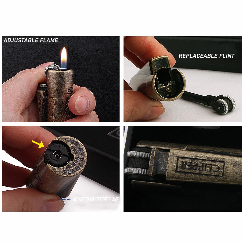 Original Clipper From Spain Metal Free Fire Butane Gas Lighter Nylon  Explosion-proof Portable Grinding Wheel Inflatable Lighters