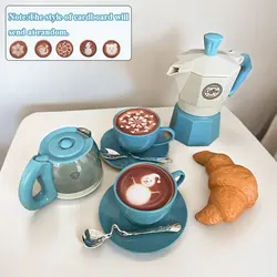 Deluxe Toy Coffee and Tea Set for Kids - Imaginative Play Kitchen & Outdoor Fun (11pcs blue coffee)