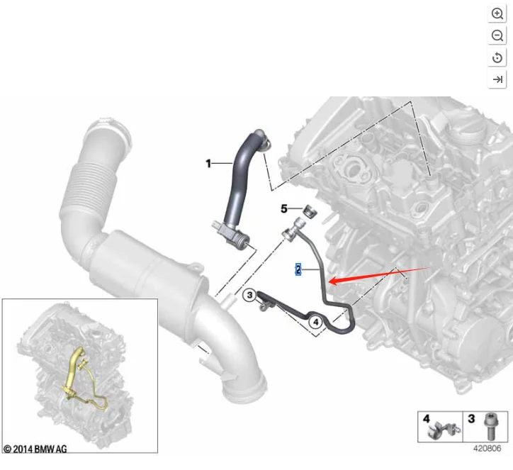 Crankcase breather vent valve hose For BMW F52 F45 F46 X1 F48 X2 F39 MINI F54 F55 F56 F57 F60 B38 11158654625 11157619007