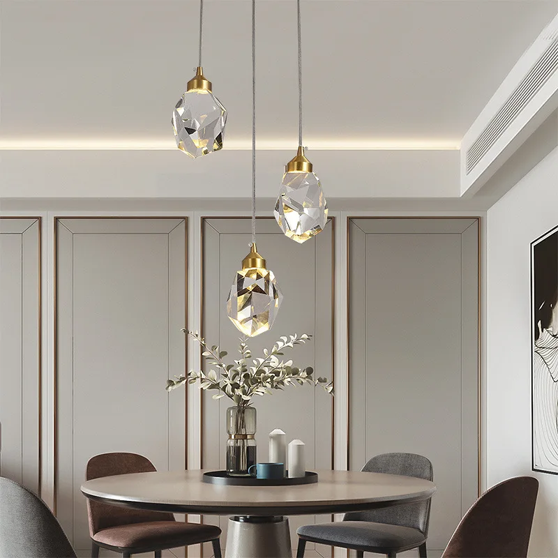 Nordic Crystal Pendant Light for Living Room Bar Hanging Lustre For Bedroom Bedside LED Wall Lights Indoor Lighting Fixtures