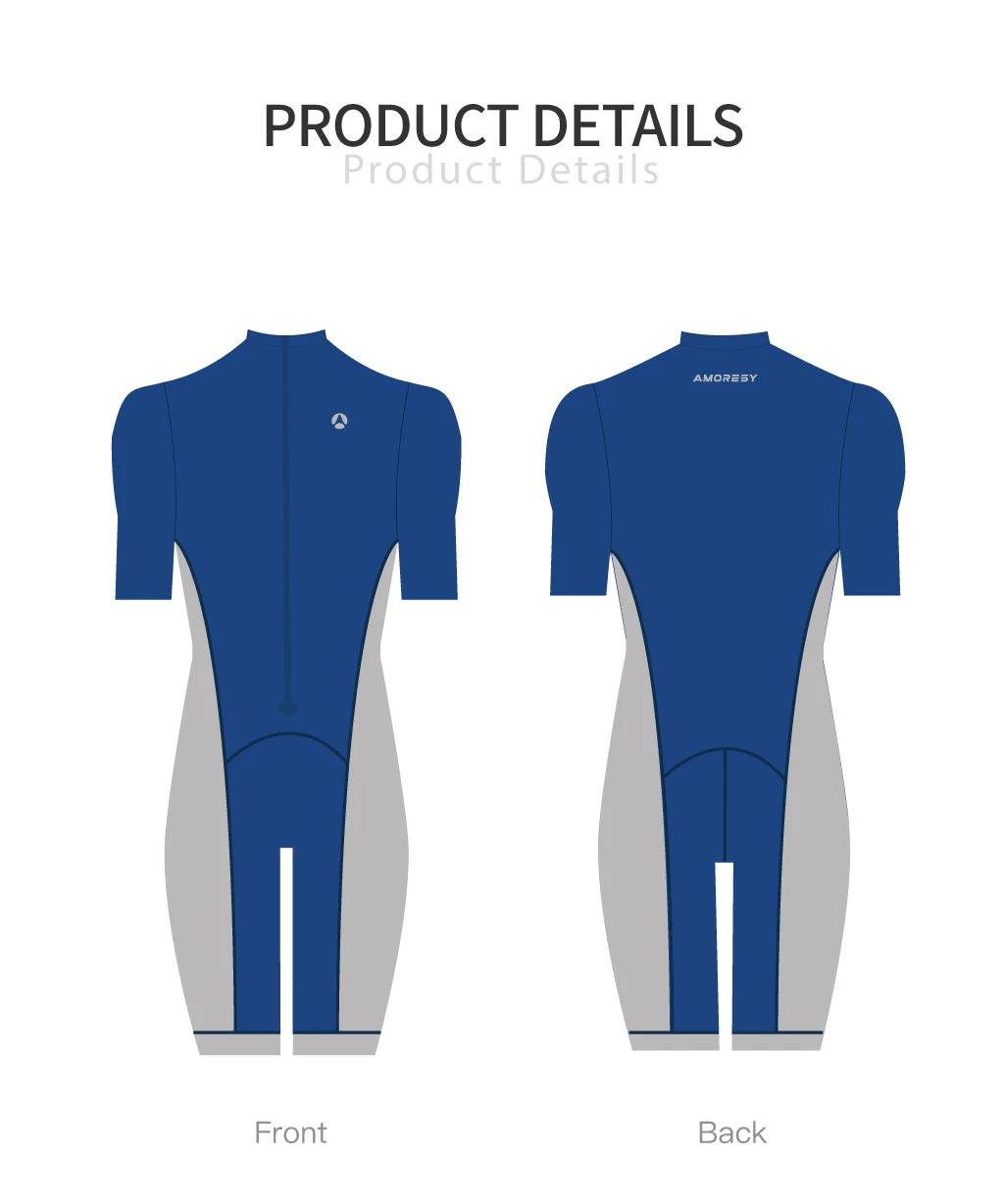 AMORESY Gladius Series Front Zipper Short-sleeved Spandex Sports Knee Length Romper Unitard Jumpsuit Fitness Swimwear Swimsuit 3