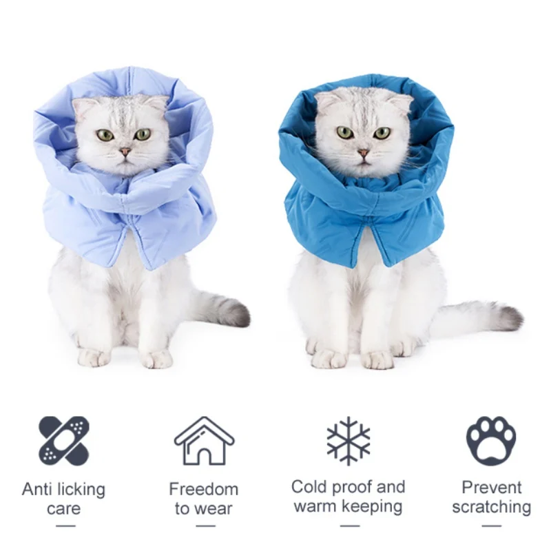 

Кошачий конусный ошейник, регулируемый ошейник для выздоровления домашних животных, ошейник для кошек после операции, заживление ран, альтернативный ошейник, подушка для шеи