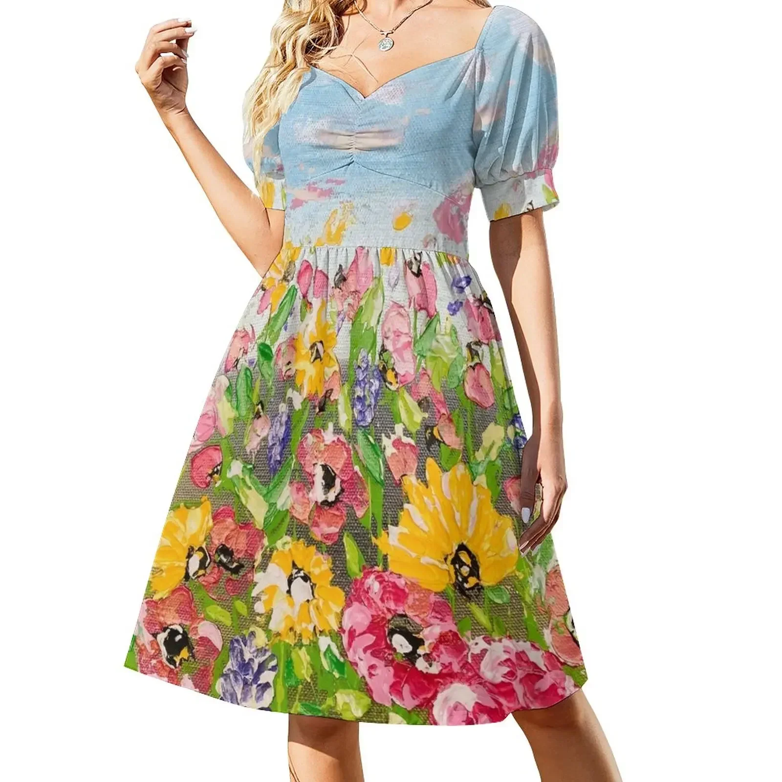 Un toque de primavera 1 Vestido de manga corta ropa Ropa mujer Vestidos de mujer verano