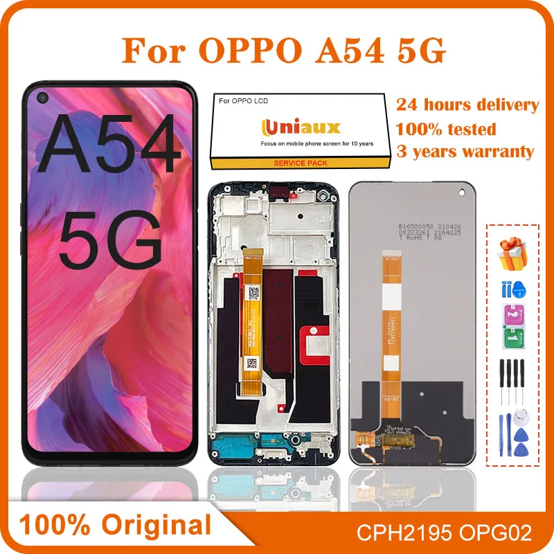 6.5 "Originale Per Oppo A54 5G Display Lcd Con Cornice Touch Panel Digitizer Assembly Per Oppo A54 5G Cph2195 Schermo Lcd