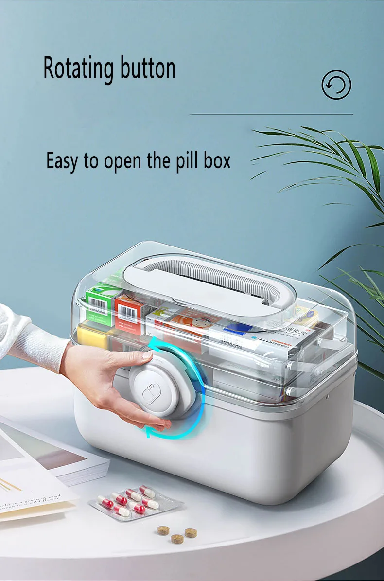 Boîte à Médicaments à Grande Capacité,boîte à Médicaments à Domicile