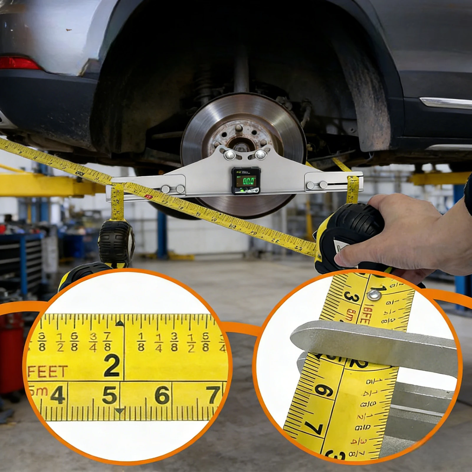 Toe Alignment Tool with 2 Tape Measures and 1 Digital Angle Finder Heavy Duty Toe & Camber Alignment Plates for Car and Truck 4