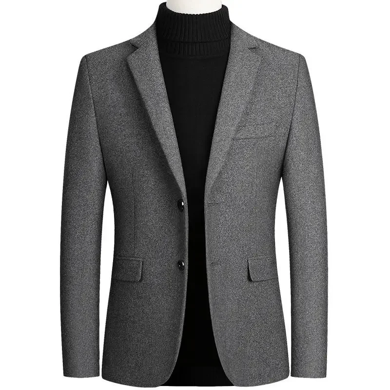 New Spring Men Cashmere Blazers Suits Jackets Business Casual Wool Suit Coats Quality Male Slim Fit Blazers Jackets Coats 4XL mens blazer