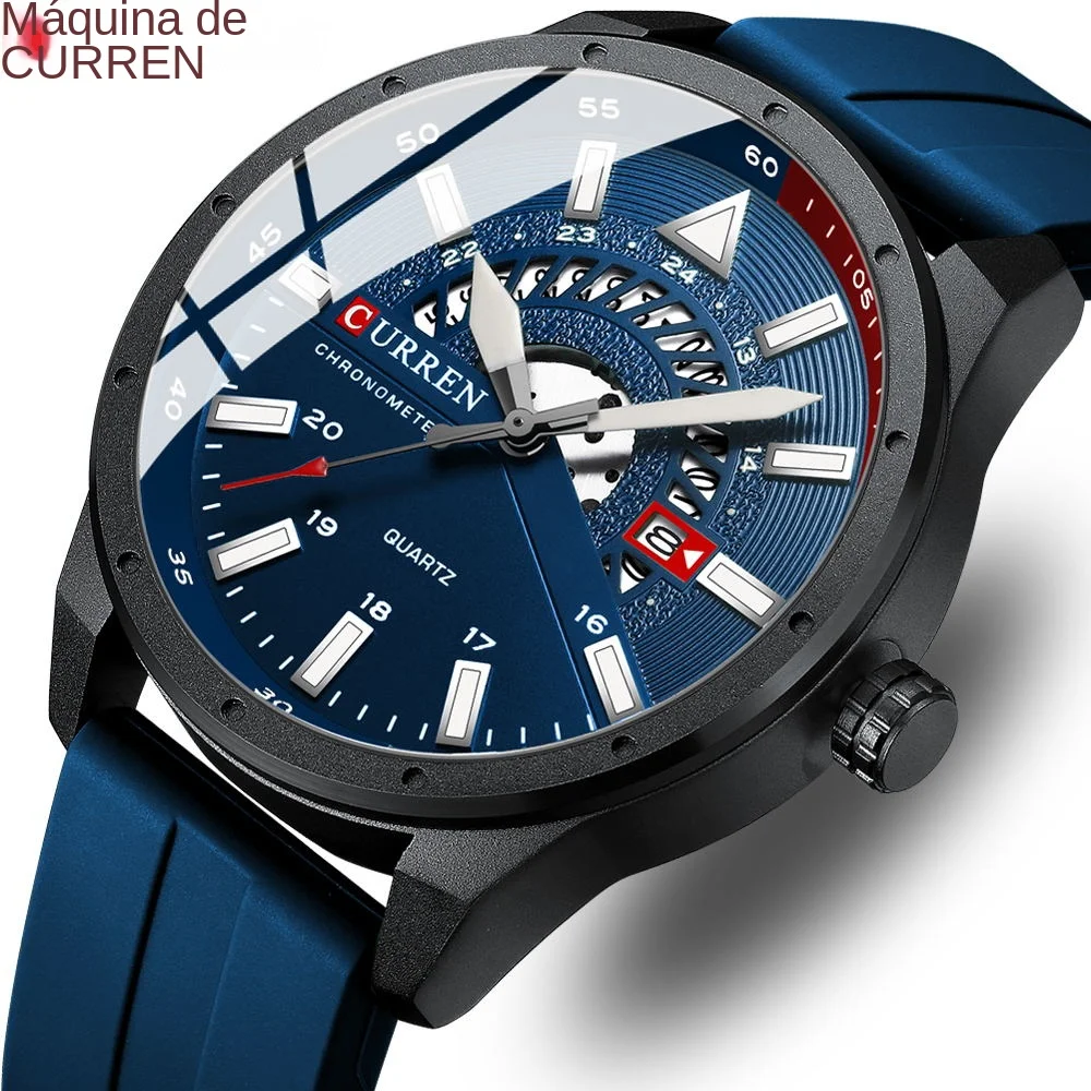 Curren Fashion Mannen Kijken Topmerk Luxe Waterdichte Sport Heren Horloges Siliconen Automatische Datum Militaire Horloge