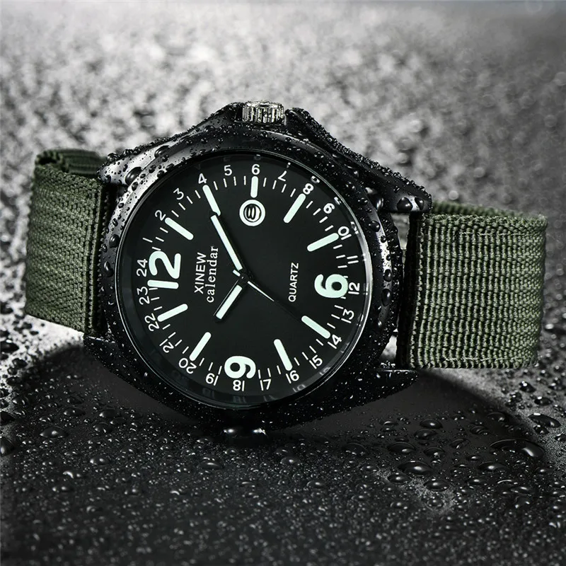 Men Original XINEW Brand Cheap Watches Fashion Casual Nylon Band Army Sports Date Quartz Watch Erkek Barato Saat Reloj Hombre 5