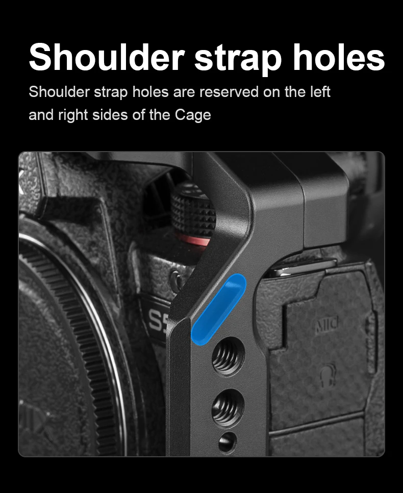 Camera Full Cage for Lumix S5ll/IIX with Multiple Expansion Holes Aluminum Alloy