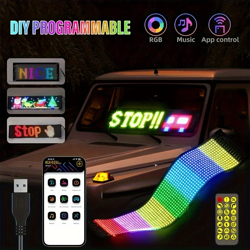 LED 에어 매트릭스 픽셀 패널 DIY 패턴 LED 모듈, USB 유연한 애니..
