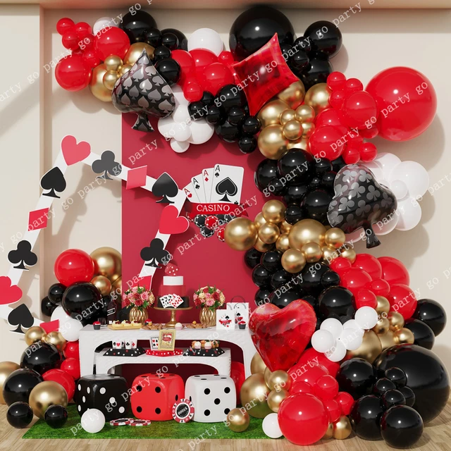 Casino Party Decorations Favors Las Vegas Theme Casino Night by Casino  Poker Birthday Party Supplies Playing Cards Foil Balloons - AliExpress