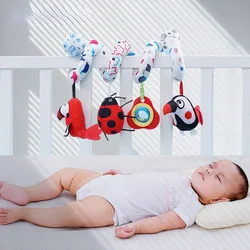 Spiral Hanging Rattles Baby Infant Plush Toys Mobile Cartoon Bed Stroller Squeaky Hand Bells Pacifier Dolls Toddler погремушки